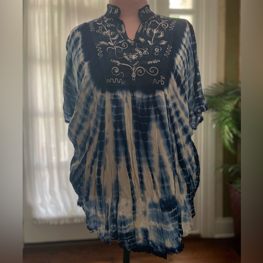 Indian Tropical Fashion Tye-Dye One Size Fits All Top
